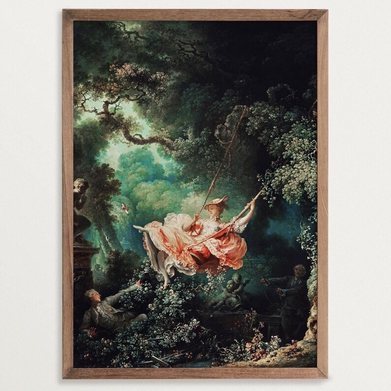 Rococo Decor Painting Print - The Swing | Maximalist Decor | Famous Paintings image 1