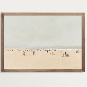 Coastal Art Print – Sand, Sea And Sky | Neutral Wall Art, Seascape Painting Print