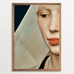 Medieval Woman Portrait, Altered Art Print, Vintage Renaissance Wall Art, Gothic Decor, Classical Antique Art, Moody Historical Portrait