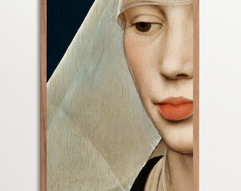 Woman Portrait Print, Renaissance Gothic Wall Art, Altered Art