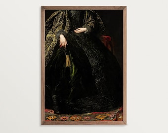 Dark Art Painting Print- Marchesa Balbi | Dark Maximalist Decor | Moody Wall Art