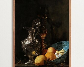 Baroque Still Life Art Print, Dark Academia Decor, Moody Wall Art