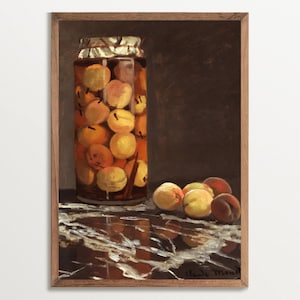 Kitchen Art Print, Vintage Fruit Still Life Painting, France Cottagecore decor