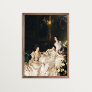 Moody Wall Art Print - The Sisters | Victorian Portrait Print | Maximalist Decor | Antique Portrait Wall Art