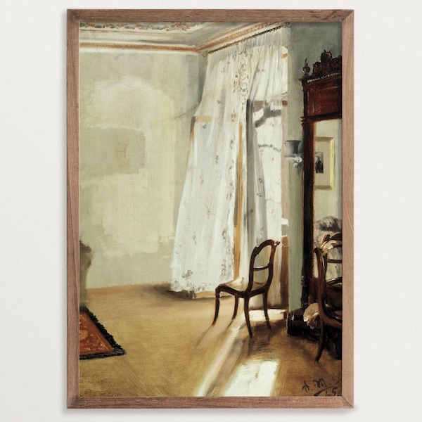 Interior Scene Painting Print - The Balcony Room | European Art Print | Farmhouse Decor