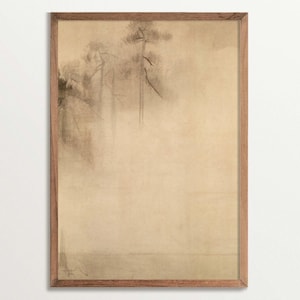 Kiefer Baum Skizze Kunstdruck, Wabi Sabi Japandi Wand-Dekor