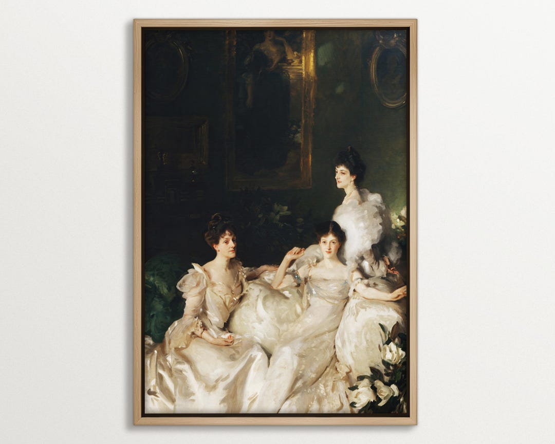 Victorian Portrait Canvas Wall Art | Framed Dark Academia Decor ...
