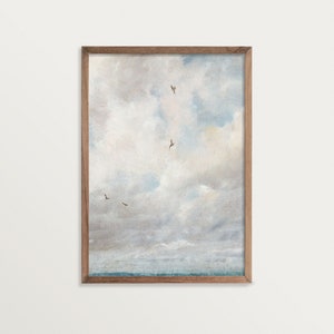 Cloud Painting Print | Muted Sky Print | Vintage Cloud Print