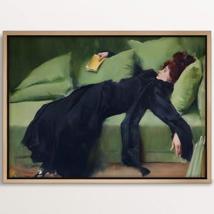 Decadent Young Woman Canvas Print, Victorian Decor, Elegant Vintage Wall Art, Moody Historical Portrait, Dark Academia Style