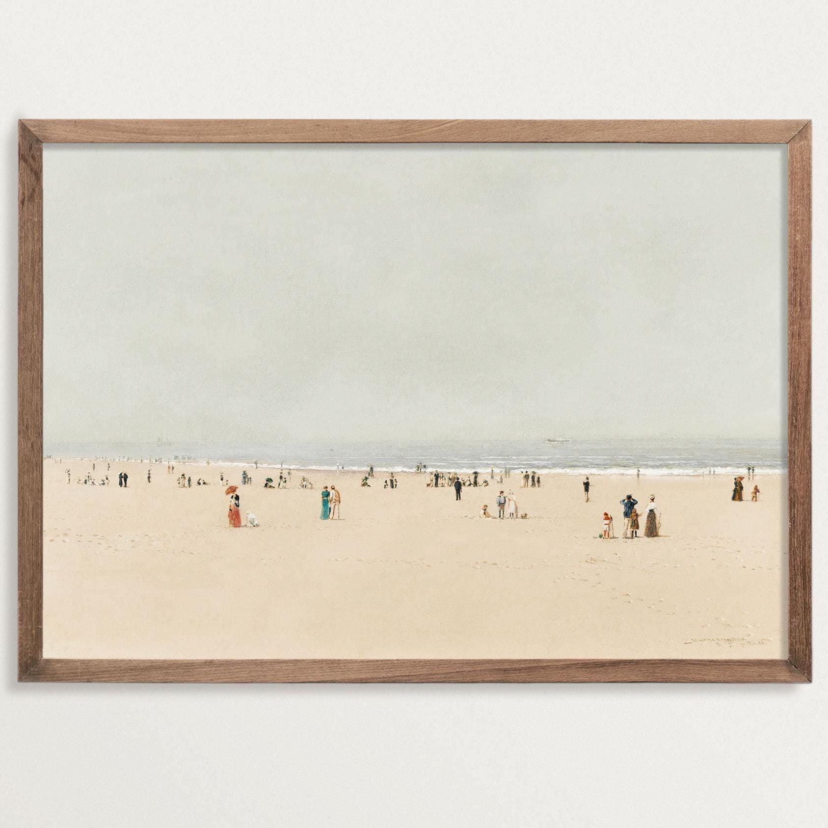海岸のアートプリント – 砂、海、そして空 | ニュートラルなウォール 