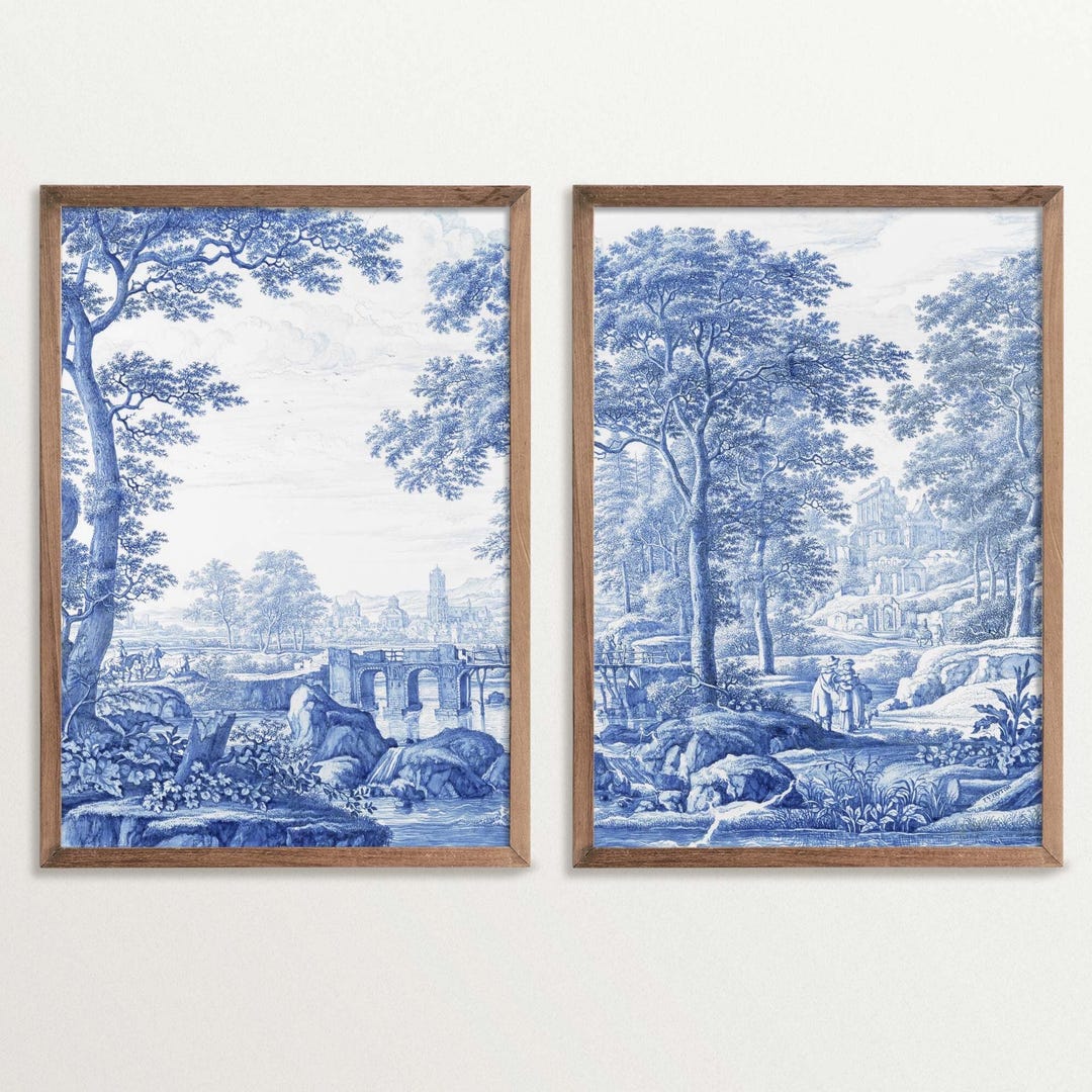 Chinoiserie Wall Art Set, Grandmillenial Art Prints, Gallery Wall Set ...