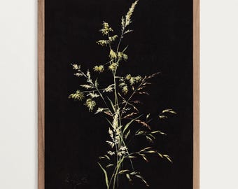 Dark Botanical Print – Moody Wall Art, Vintage Floral Wall Artwork