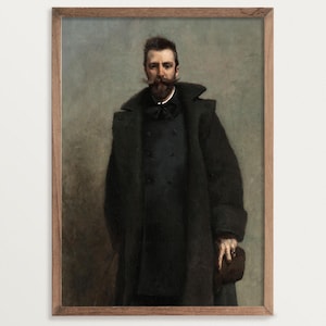 Stimmungsvoller Portraitdruck - William | Dark Academia Decor, Vintage Männer Porträt