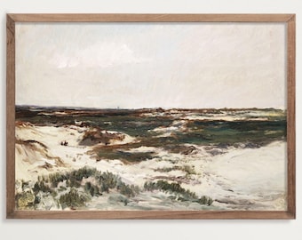 Moody Seascape Print – The Dunes at Camiers | Vintage Beach Art | Antique Coastal Painting