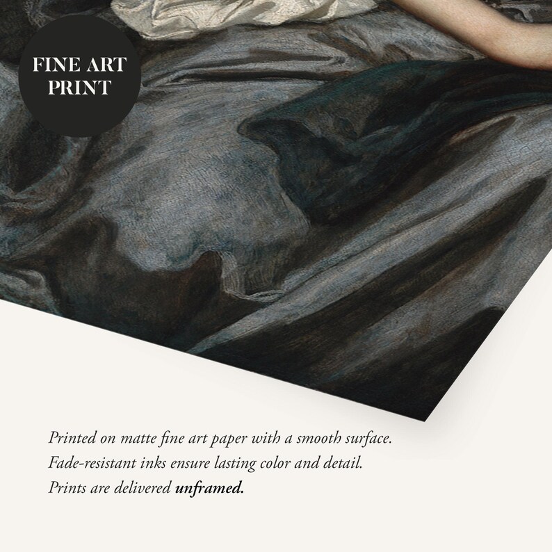 Close-up of a fine art print on matte paper showing smooth texture and rich color detail, demonstrating professional giclée printing quality with fade-resistant inks for long-lasting beauty.