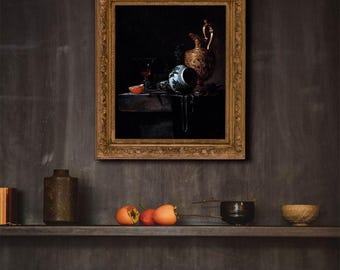 オランダの静物画 | ダークアカデミア風装飾 | 食べ物の静物画