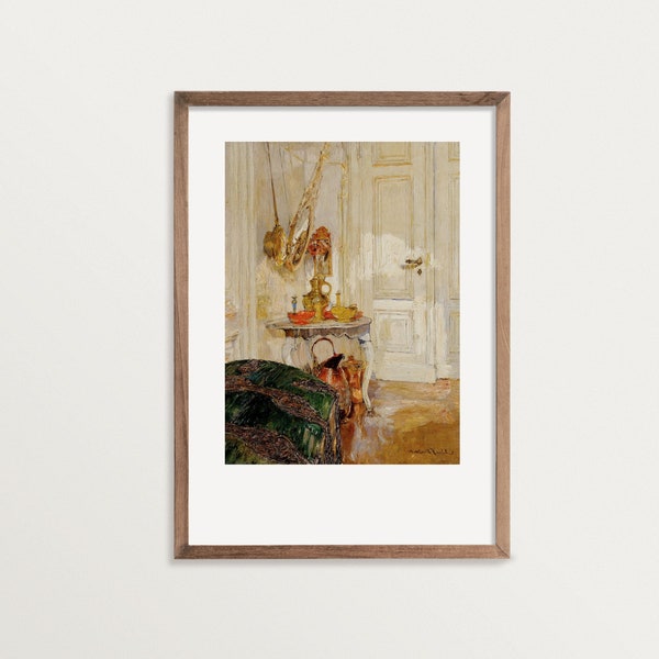 Interior Scene Painting | Still Life Print | Wall Art | Modern Antique Prints