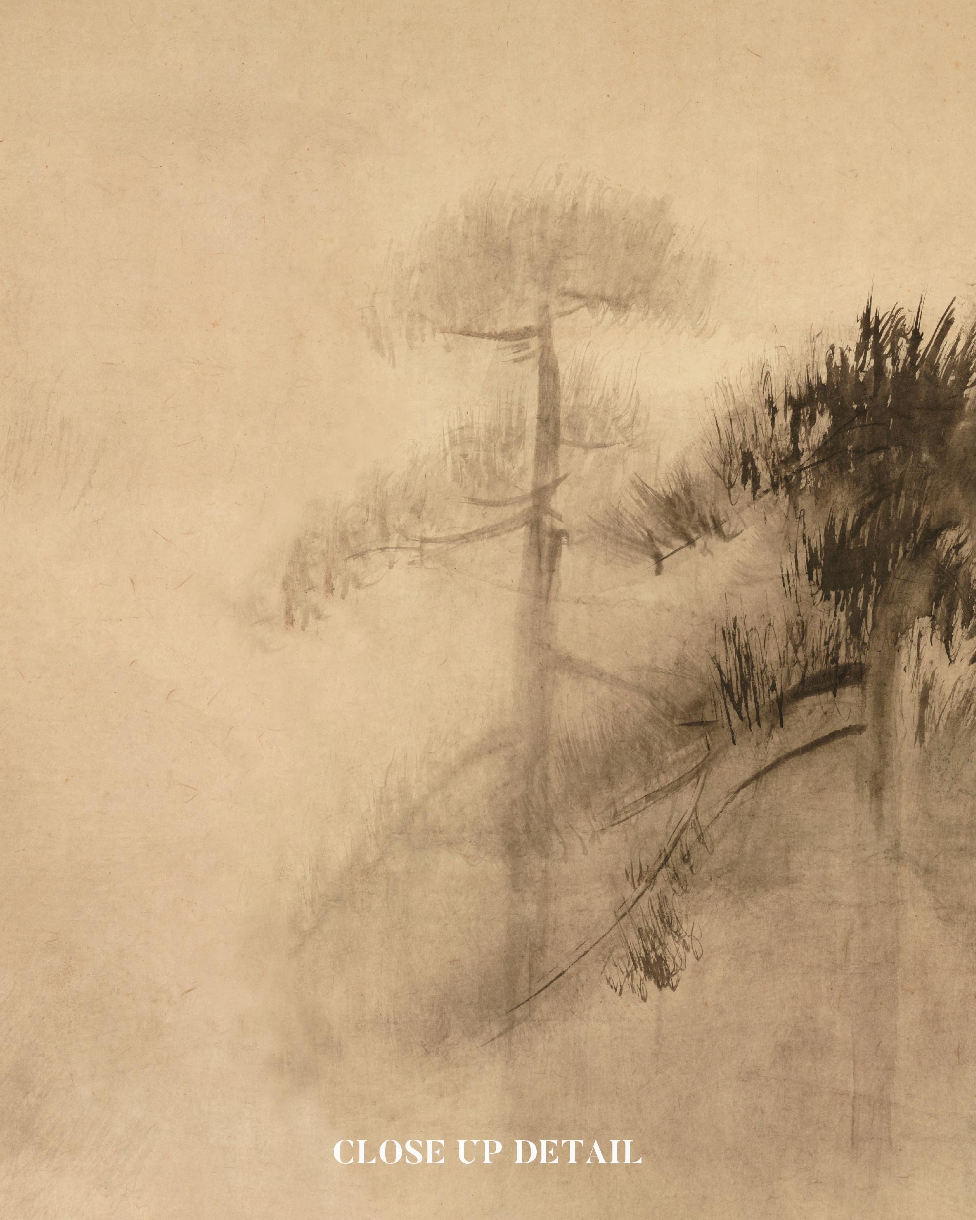 Wabi Sabi Pine Tree Sketch Print – Japandi Minimalist Wall Art, Earth ...