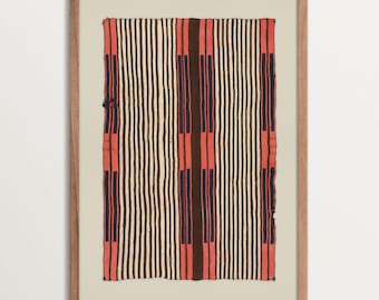 Vintage Textile Wall Art Print, Rustic Boho Home Decor, Antique Tapestry Poster