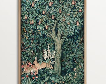 Framed William Morris Tapestry Canvas Print, Vintage Botanical Wall Art