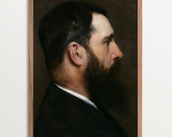 Moody Portrait Print - Claude | Dark Academia Decor, Vintage Male Portrait