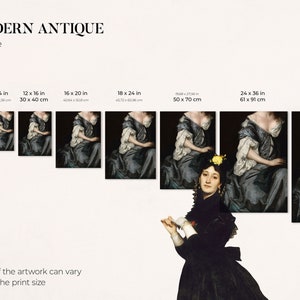 Print size guide displaying various format options for the art print. Each size shows how the artwork’s cropping changes, helping visualize proportions for wall art display.