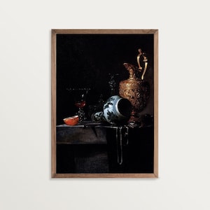 Dutch Still Life | Dark Academia Decor | Food Still Life | Antique Oil Painting Print