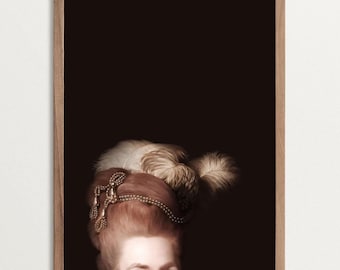 Victorian Portrait Print, Dark Altered Art, Maximalist Wall Decor