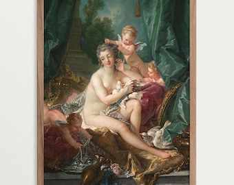 Venus Rococo Painting Print – Maximalist Coquette Decor