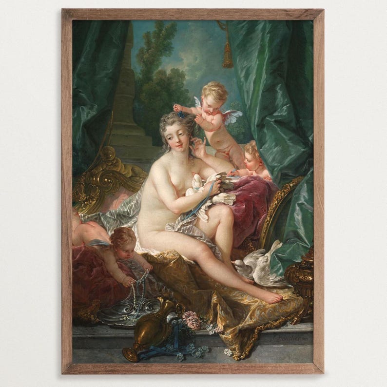 Venus Rococo Painting Print – Maximalist Coquette Decor image 1