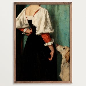 Vintage Portrait Painting Print, Altered Art Print, Dark Academia Decor
