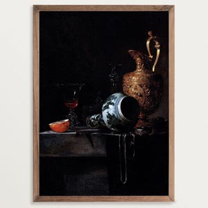 Dutch Still Life | Dark Academia Decor | Food Still Life | Antique Oil Painting Print