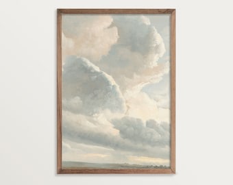 Cloud Painting Print | Vintage Cloud Print | Sky Painting