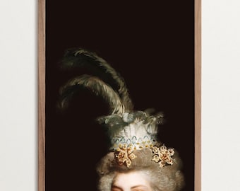 Victorian Altered Portrait Print – Dark Academia Wall Art, Moody Antique Poster