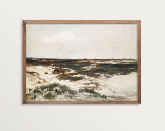 Moody Seascape Print – The Dunes at Camiers | Vintage Beach Art | Antique Coastal Painting