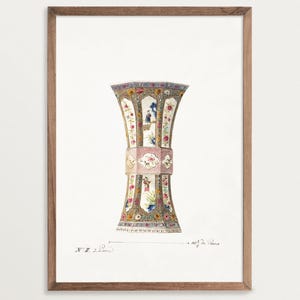 Chinoiserie Vase Art | Vintage Watercolor Print | Grandmillennial Art