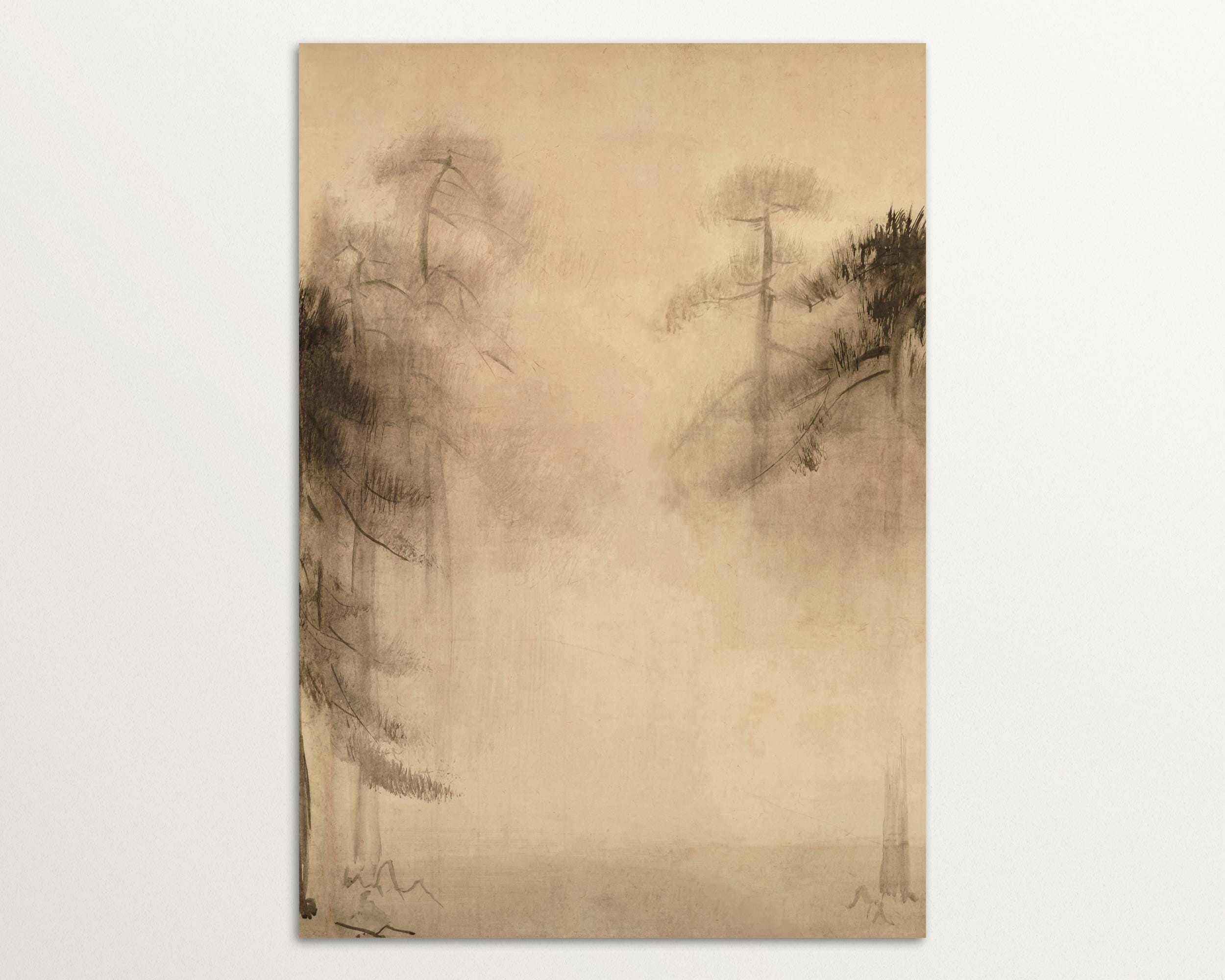 Wabi Sabi Wall Art Set of Two Prints, Pine Tree Sketch, Japandi Home ...