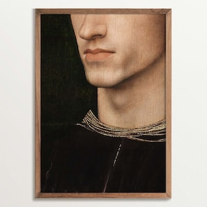 Man Portrait Print, Dark Academia Decor, Renaissance Painting