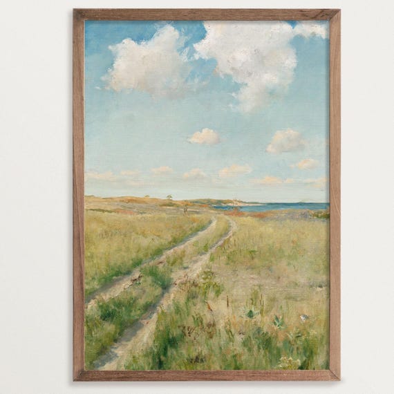 Meadow Painting Print | French Country Wall Decor | Country Painting Print