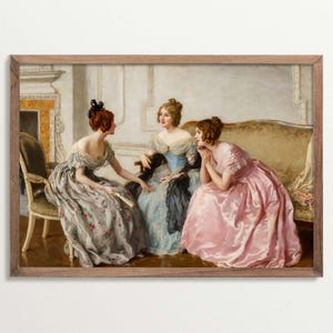 Arte de la Regencia - Arte mural victoriano/de chismes, decoración de habitaciones coquetas, arte mural vintage para sala de estar