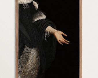 Dark Academia Print – Moody Baroque Wall Art, Altered Artwork, Dark Portrait Painting
