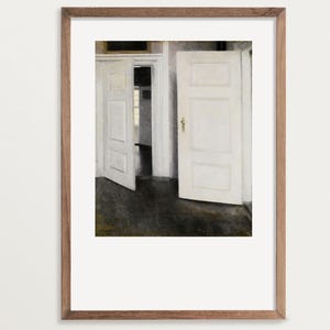 Moody Interior Painting Print by Vilhelm Hammershoi | Danish Still Life, Light Academia