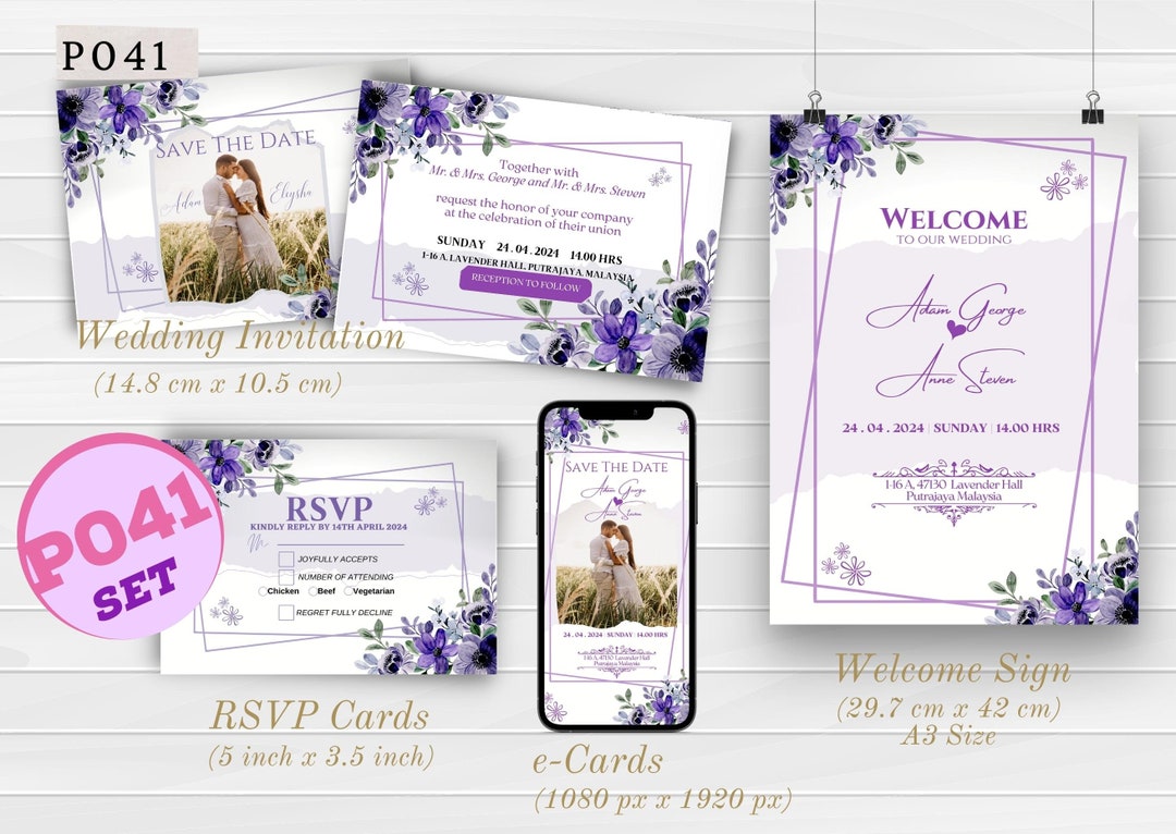 Editable Digital Invitation Templates Wedding Invitation Etsy