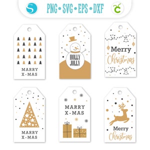 Merry Christmas Tags svg png Christmas Tags Handmade, Gift Christmas Tags SVG Cricut file, Christmas gift Printable Christmas tags Editable