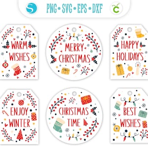 Christmas tags SVG Cricut file, Christmas gift idea, Christmas cut SVG for Cricut Merry Christmas Clipart PNG printable Gift Tags Printables