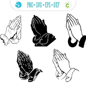 Betende Hände SVG Vektor Cricut, Gebetsschnitt SVG für Cricut, Religiöse Clipart PNG Christian, Betende Hände Vektor svg, Glaube T-Shirt svg