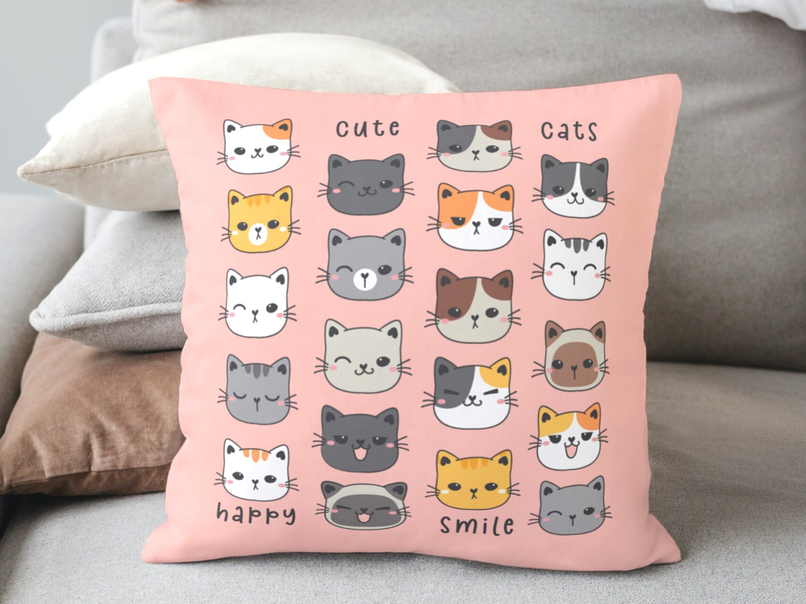 throw pillows with cats on them