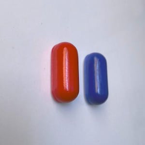 Matrix Inspired Red & Blue Resin Flat-back Pills - Fan Art Prop Set