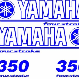 Yamaha four stroke logo emblem decals stickers set kit for boat Outboards engine marine