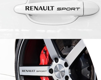 Autocollants Renault sport autocollants pour poignées de porte et jantes 8pcs emblème logo vinyle